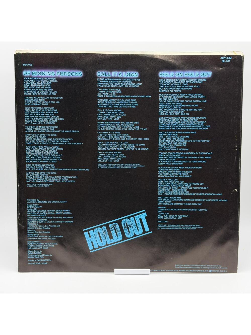Jackson Browne - Hold Out (1980) - Vinyl Record LP - Rock - Picture 4 of 8